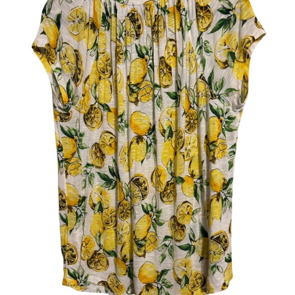 ❤️CHAPS LEMON THEME SPRING/SUMMER TOP   LARGE  #J - Picture 3 of 7